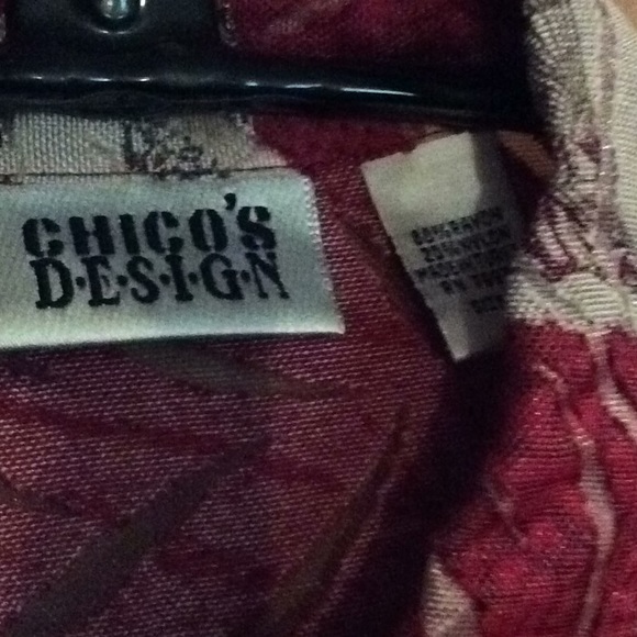 Chico's Red Patterned Button-Front Jacket - Picture 2 of 6